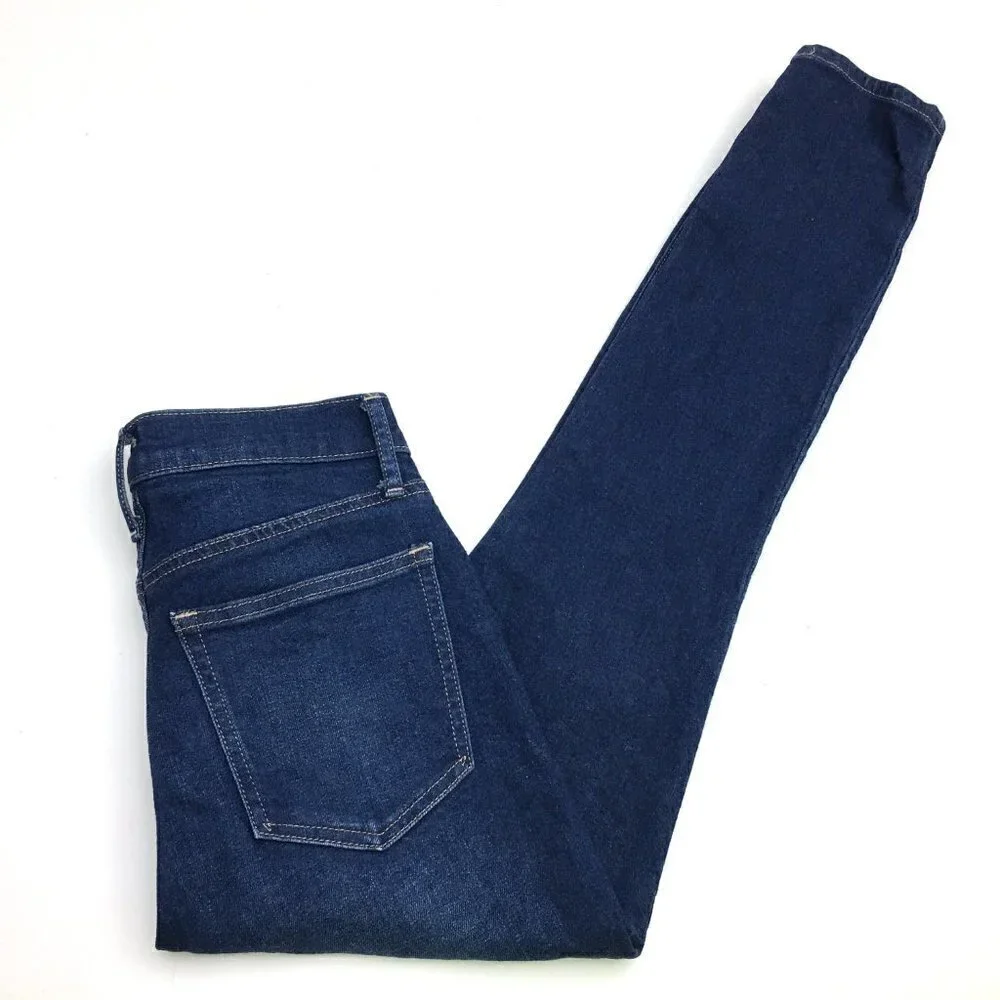 Gap Jeans Women's True Skinny High Rise Dark Wash Distressed size 0 length 27